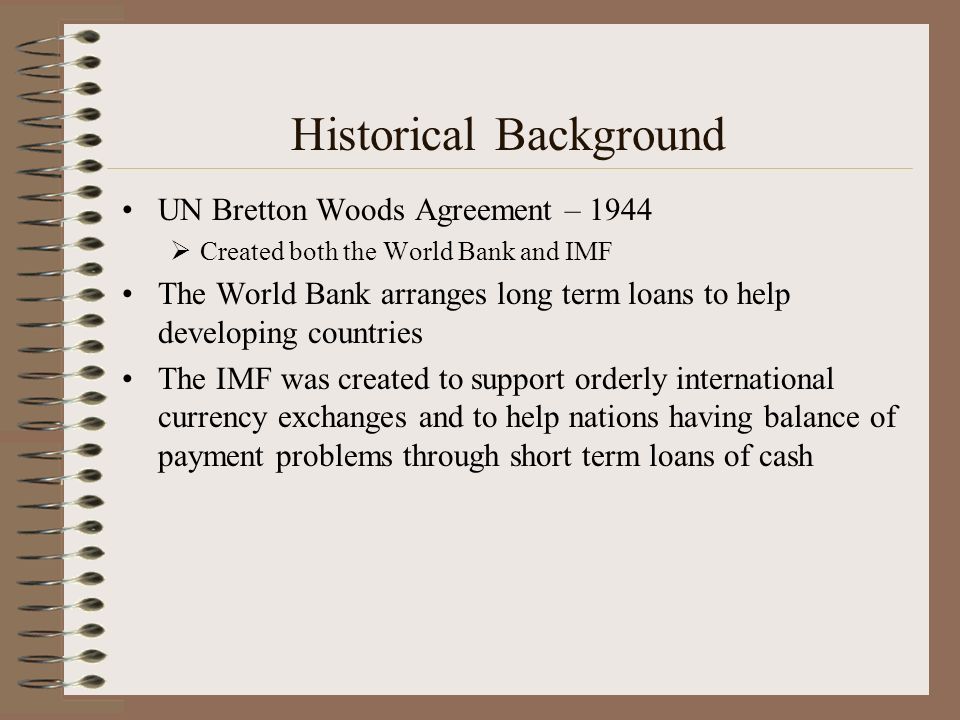 International Monetary Fund Imf Should The Values Of United 3 Historical Background