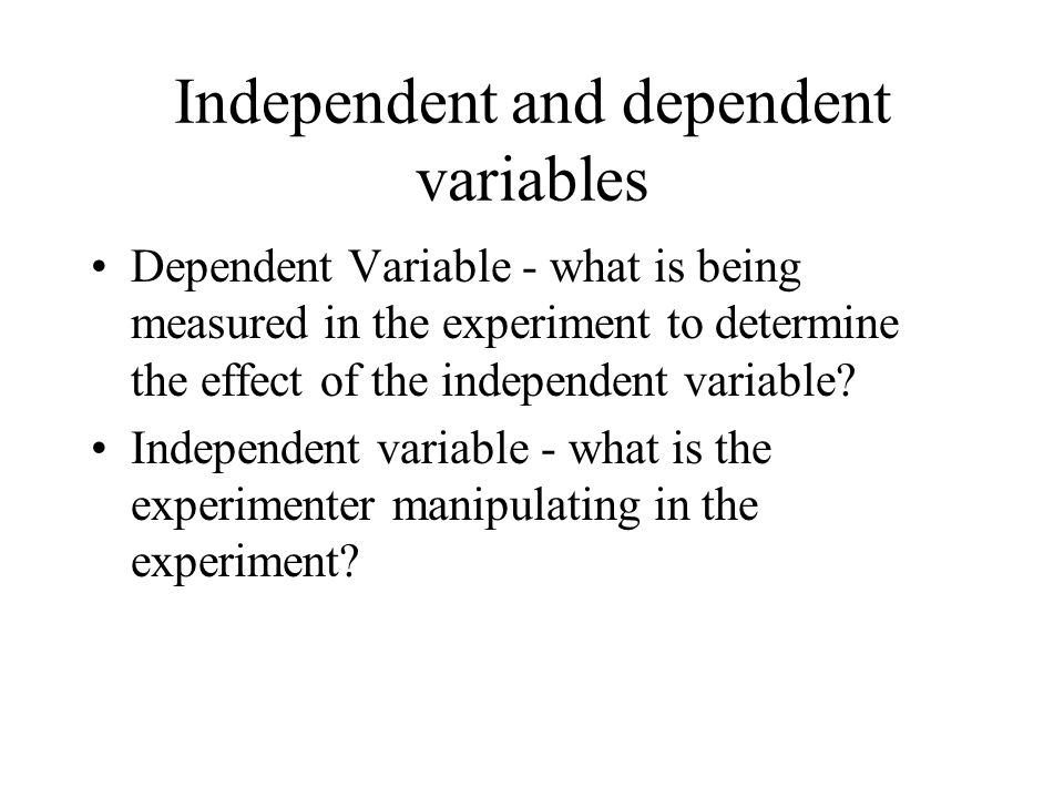 Characteristics of experimental research Independent and dependent variables Experimental and control groups Random assignment to groups