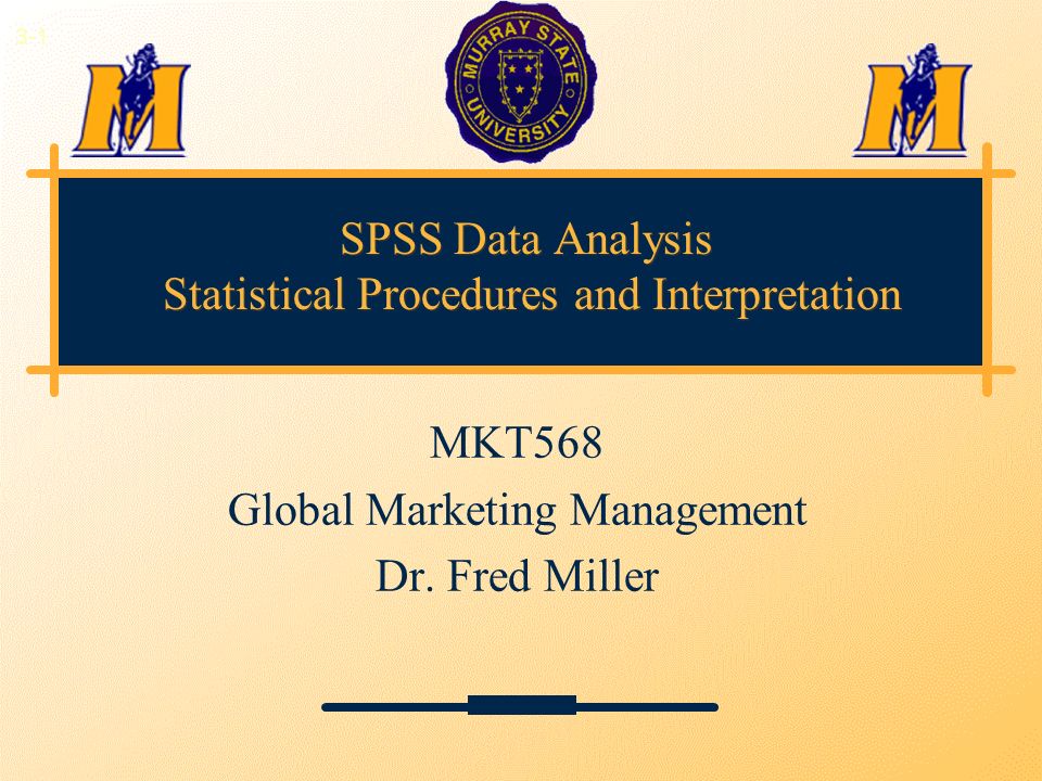 SPSS Data Analysis Statistical Procedures and Interpretation MKT568 Global Marketing Management Dr.