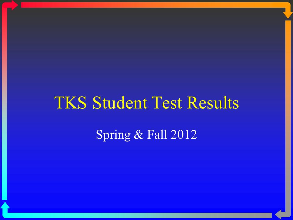 TKS Student Test Results Spring & Fall 2012