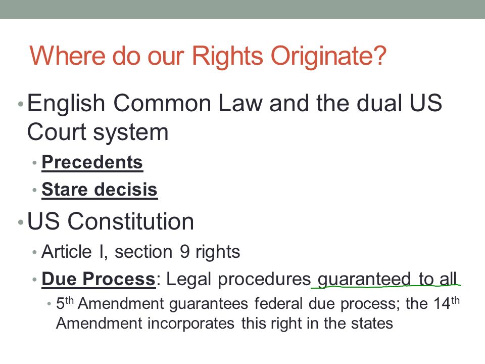 Where do our Rights Originate.