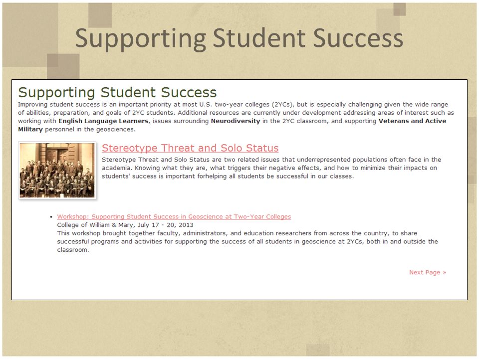 Supporting Student Success