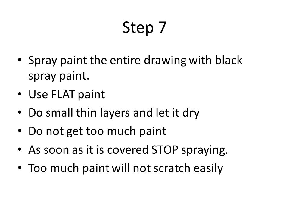 Step 7 Spray paint the entire drawing with black spray paint.