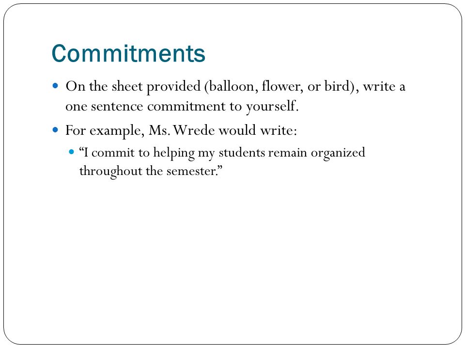 Commitment In A Sentence