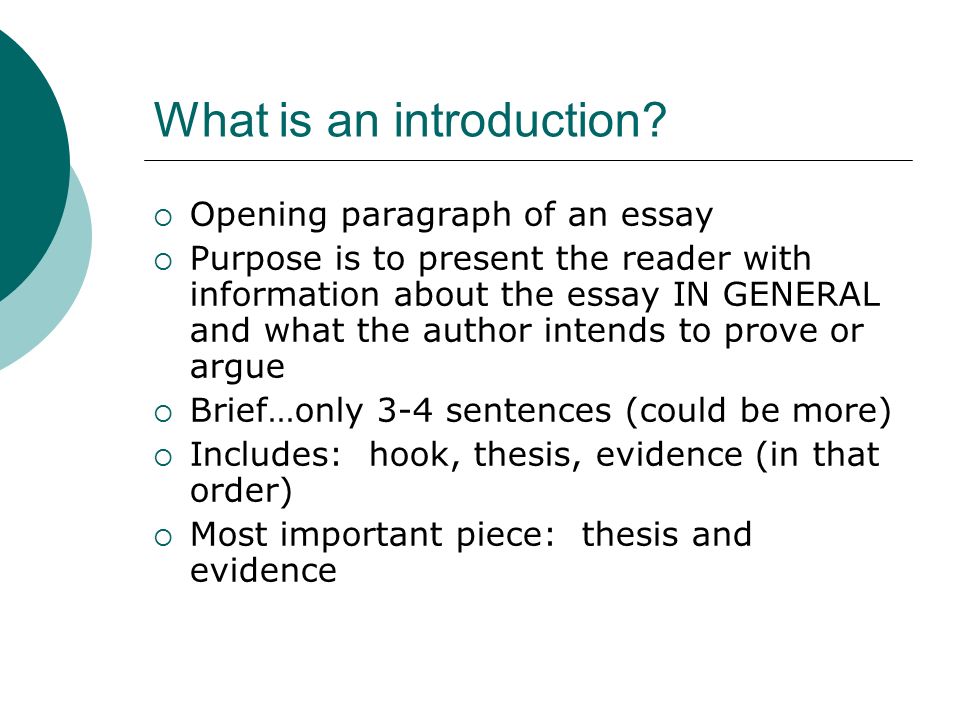 What is an introduction.