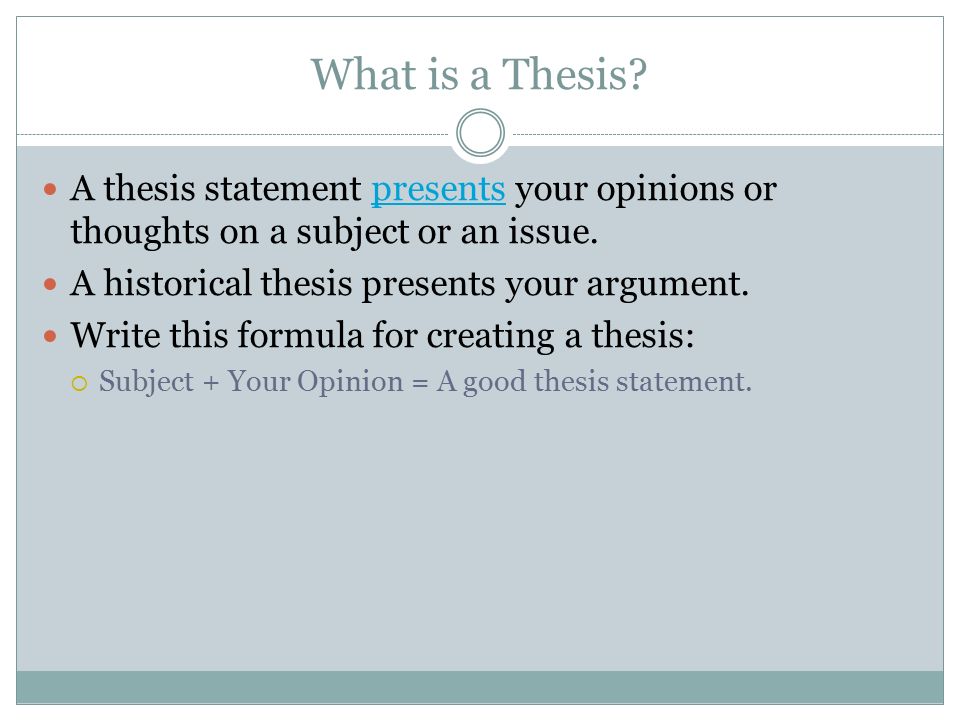 a thesis statement presents