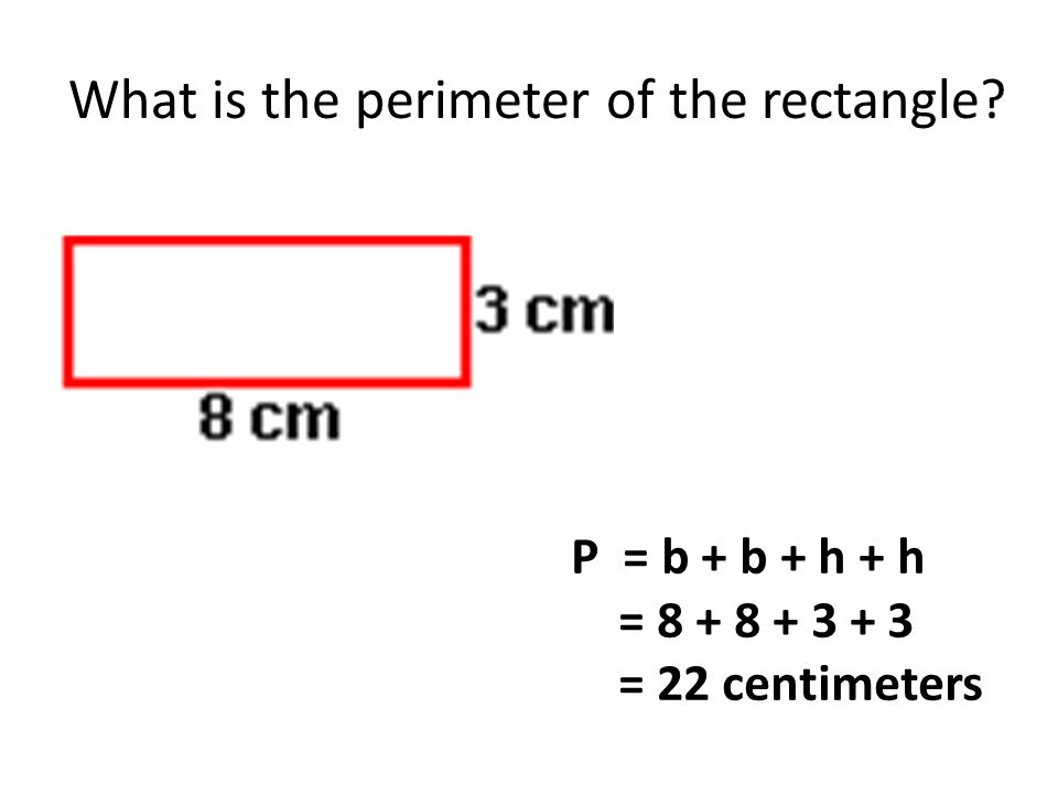 What is the area of the rectangle A = bh = 8 x 3 = 24 cm 2