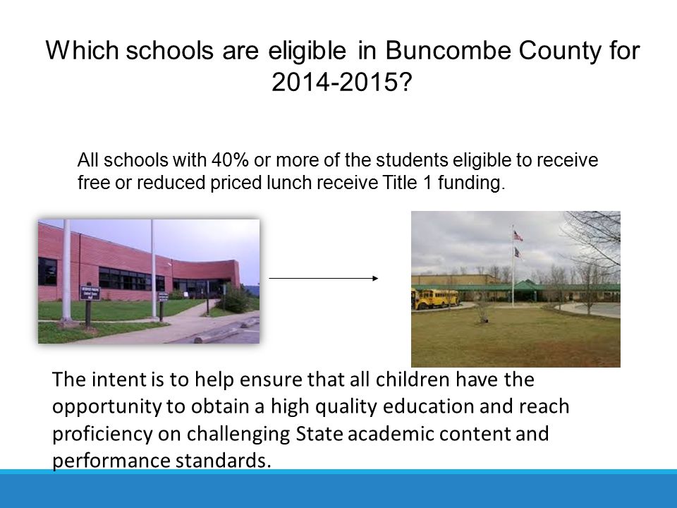 Which schools are eligible in Buncombe County for