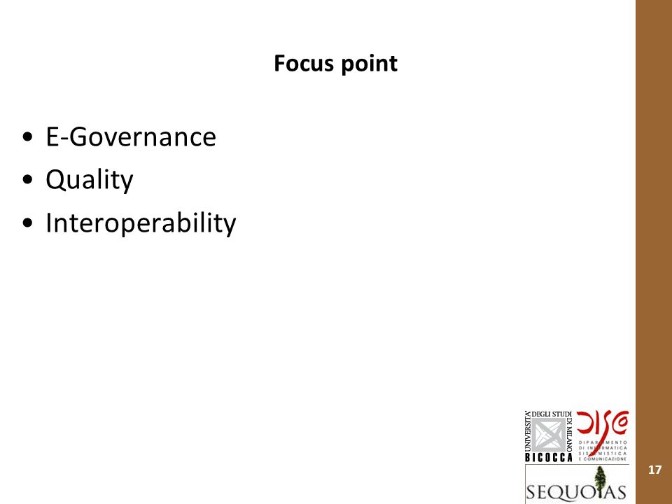 Focus point E-Governance Quality Interoperability 17