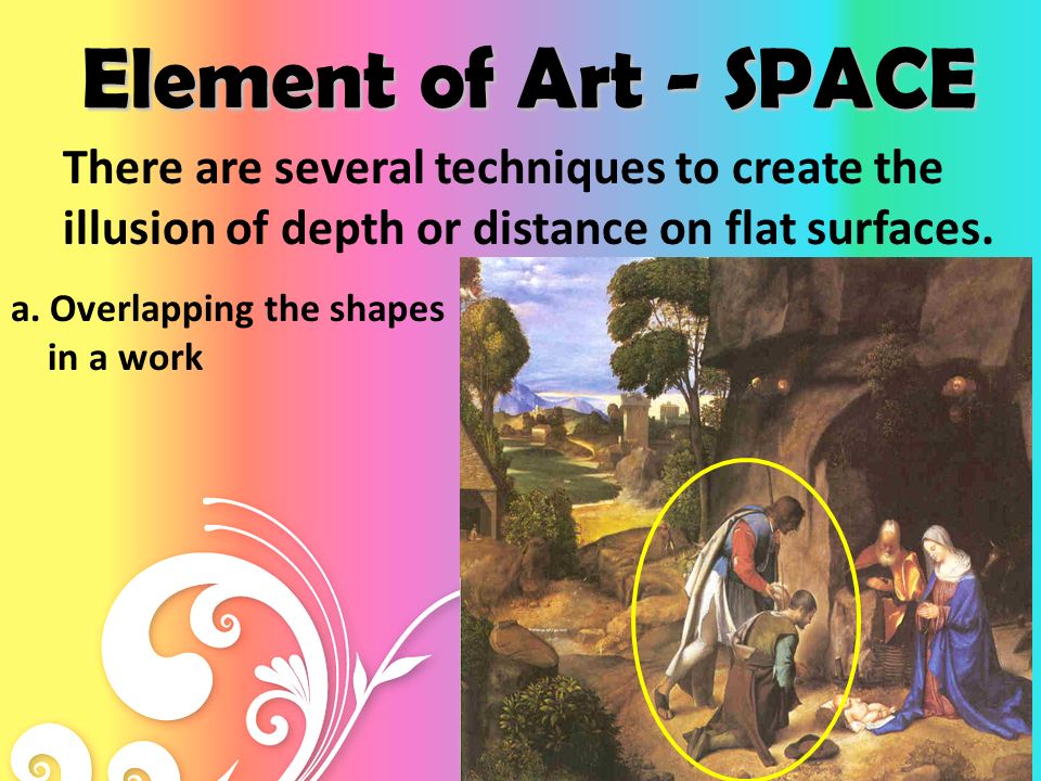 Element of Art - SPACE SPACE - The distance or area between, around, above, below, or within things.