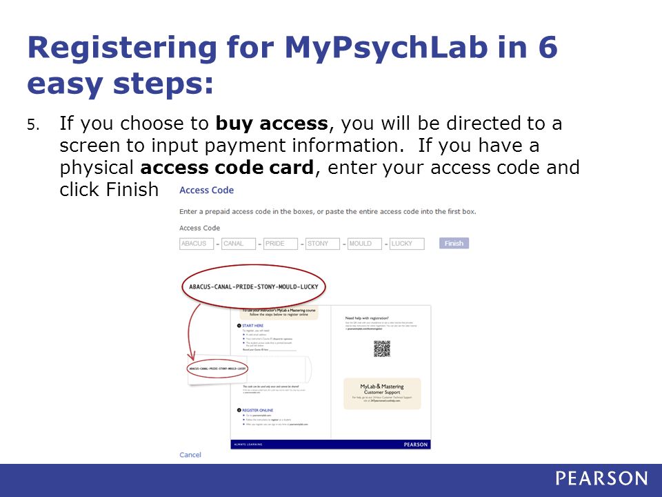 Registering for MyPsychLab in 6 easy steps: 5.