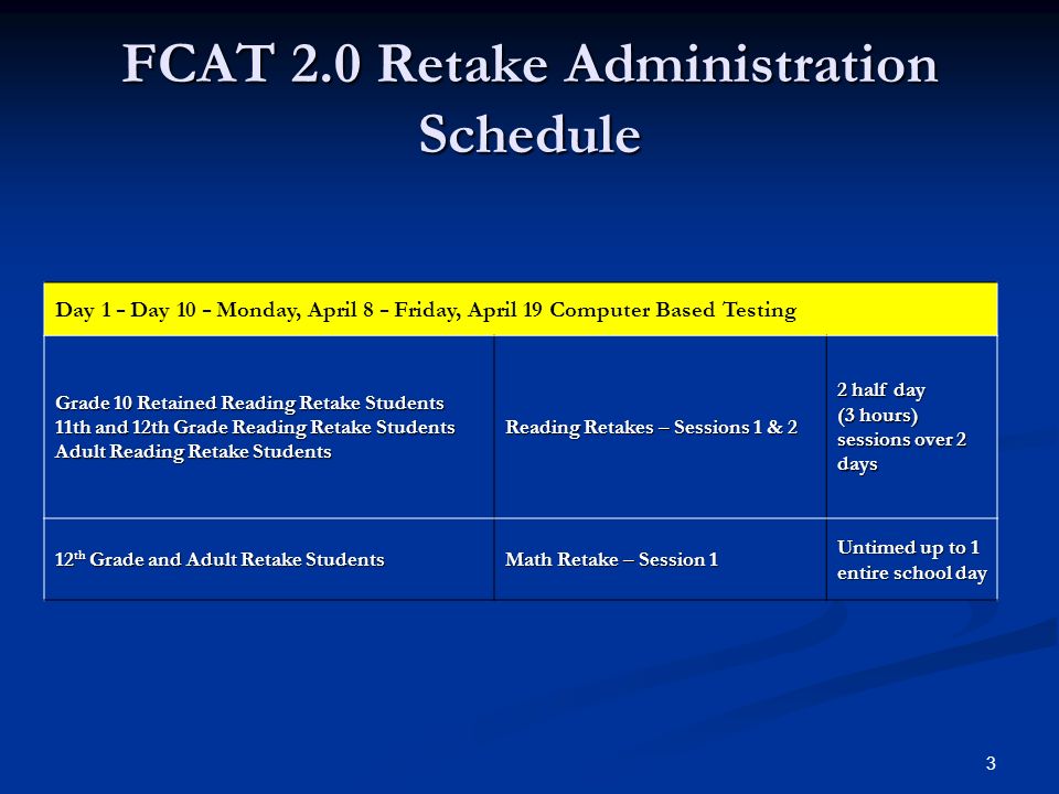 Florida Comprehensive Assessment Test FCAT FCAT 2 0