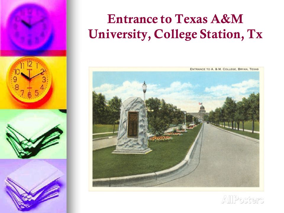 Entrance to Texas A&M University, College Station, Tx