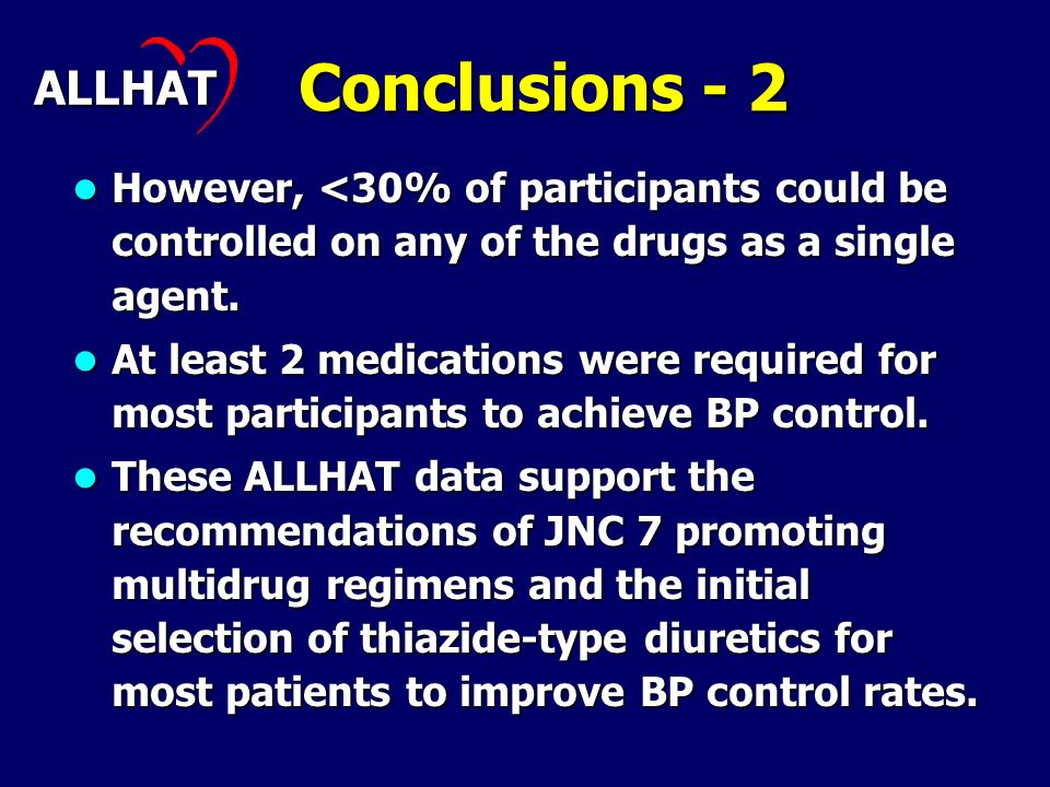 However, <30% of participants could be controlled on any of the drugs as a single agent.