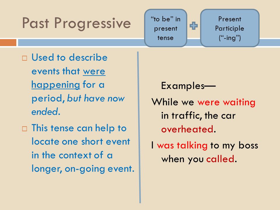 Ways of relating or organizing events in the past – Using 4 Past Tenses in  English 1.Past (Simple Past) 2.Past Progressive 3.Present Perfect 4.Past  Perfect. - ppt download
