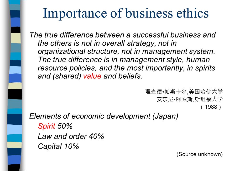 importance of values in business ethics
