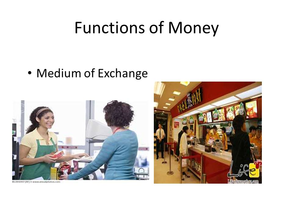 Functions of Money Medium of Exchange