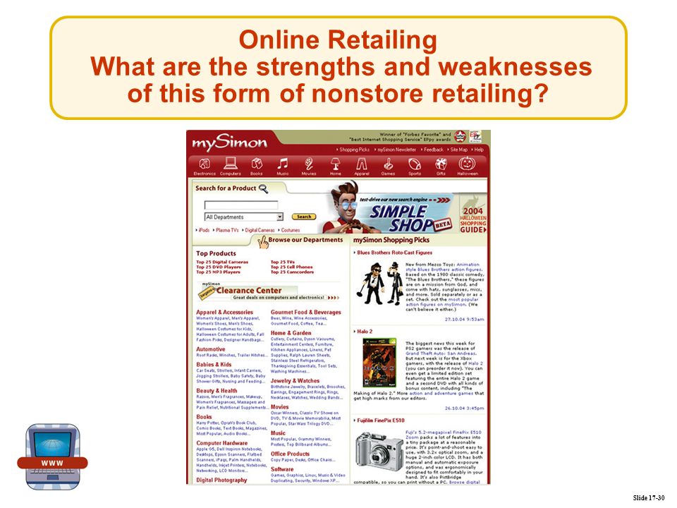 Slide Online Retailing What are the strengths and weaknesses of this form of nonstore retailing