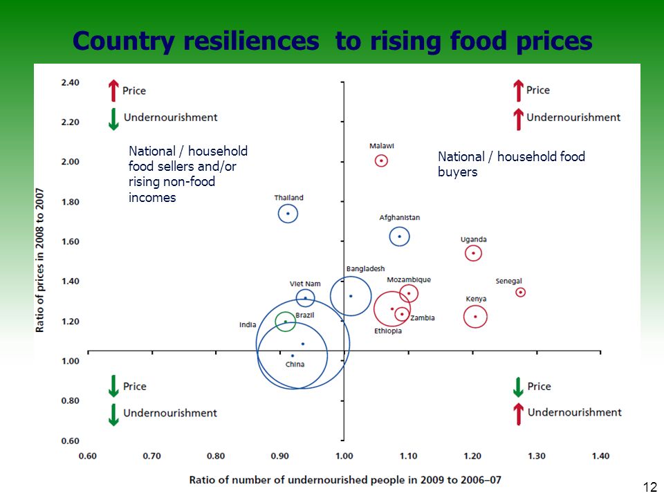 Country resiliences to rising food prices Novermber 2011 National / household food buyers National / household food sellers and/or rising non-food incomes