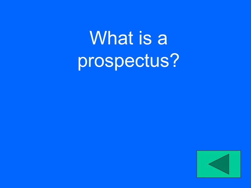 What is a prospectus