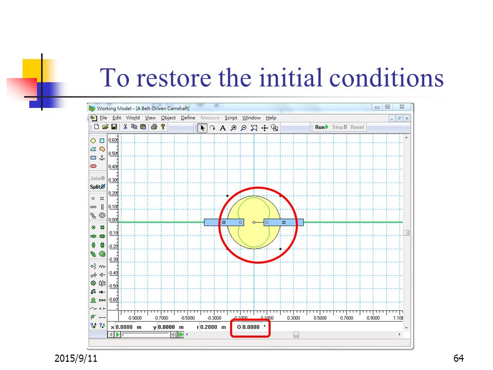 To restore the initial conditions 2015/9/1164