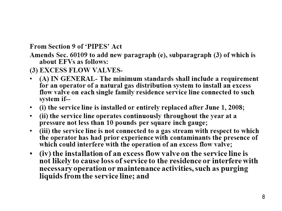 8 From Section 9 of ‘PIPES’ Act Amends Sec.