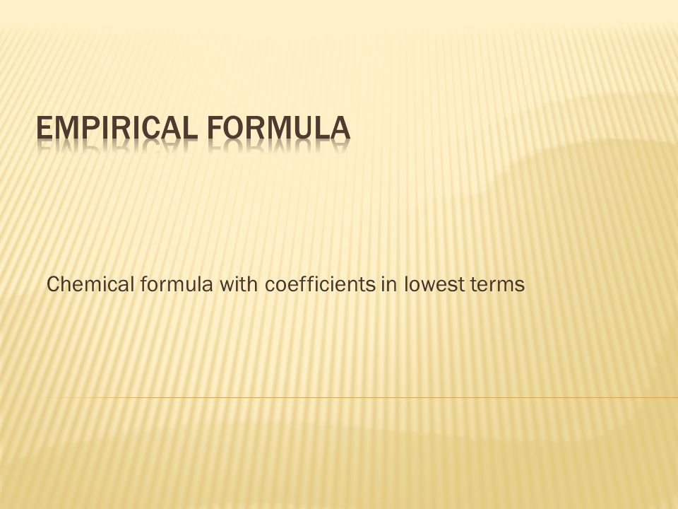 Chemical formula with coefficients in lowest terms