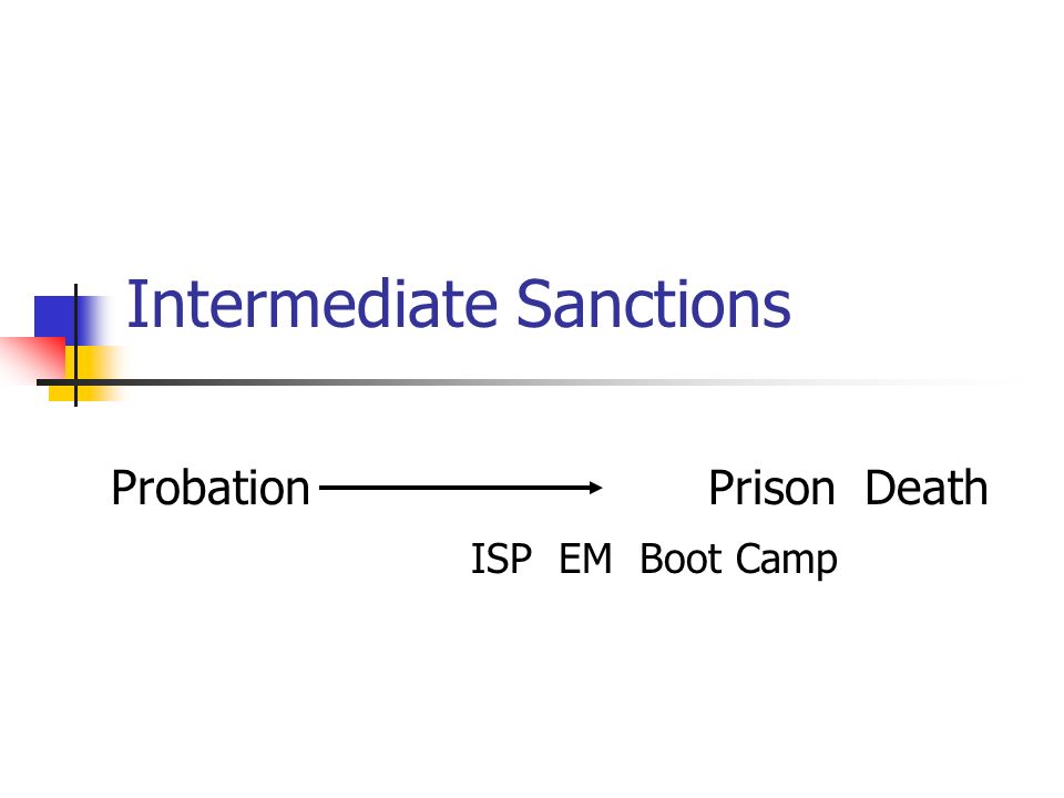 Intermediate Sanctions Probation Prison Death ISP EM Boot Camp