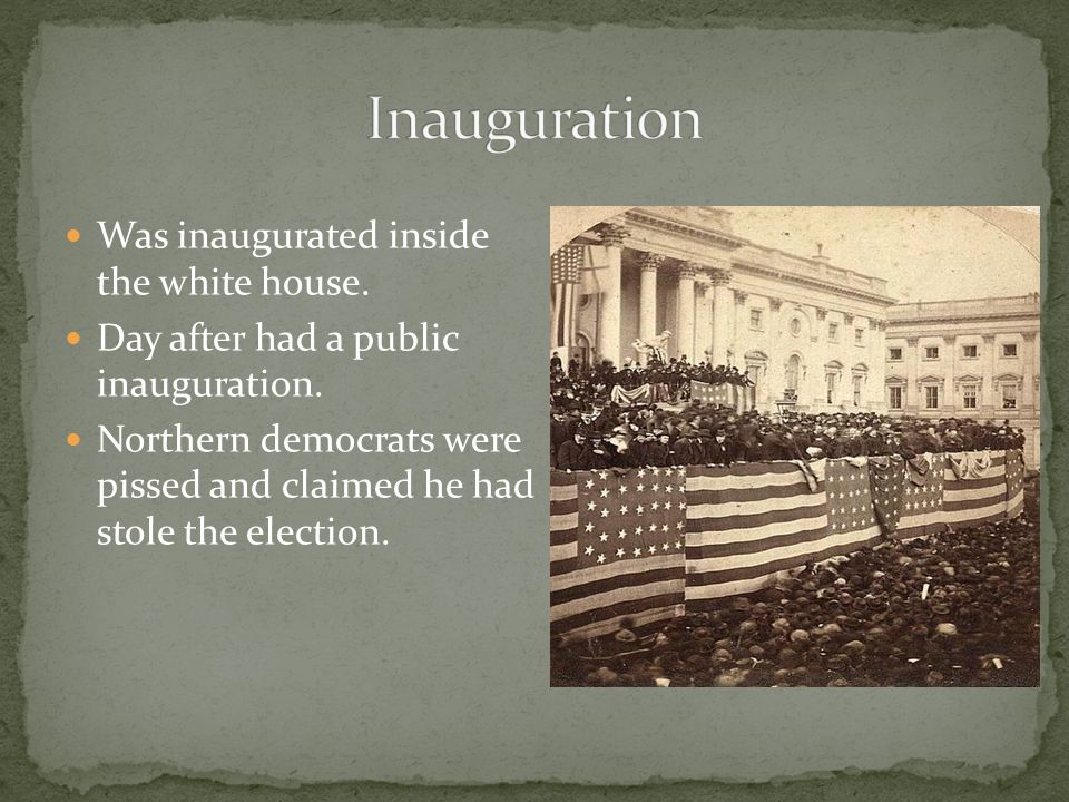 Was inaugurated inside the white house. Day after had a public inauguration.
