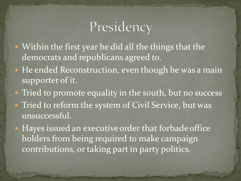 Within the first year he did all the things that the democrats and republicans agreed to.