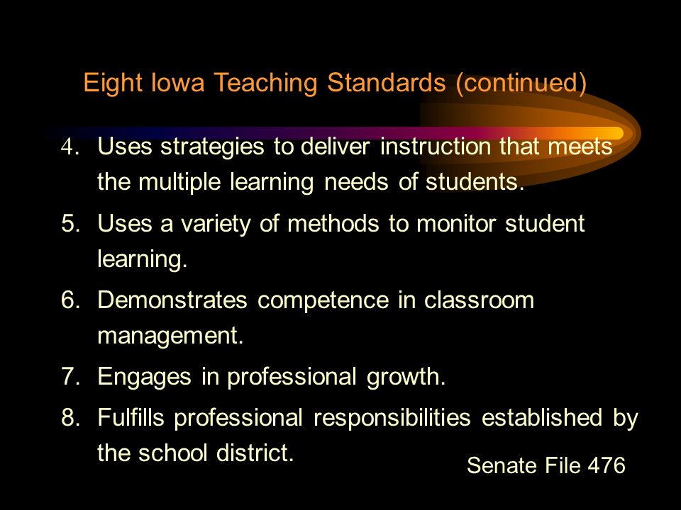 4.Uses strategies to deliver instruction that meets the multiple learning needs of students.