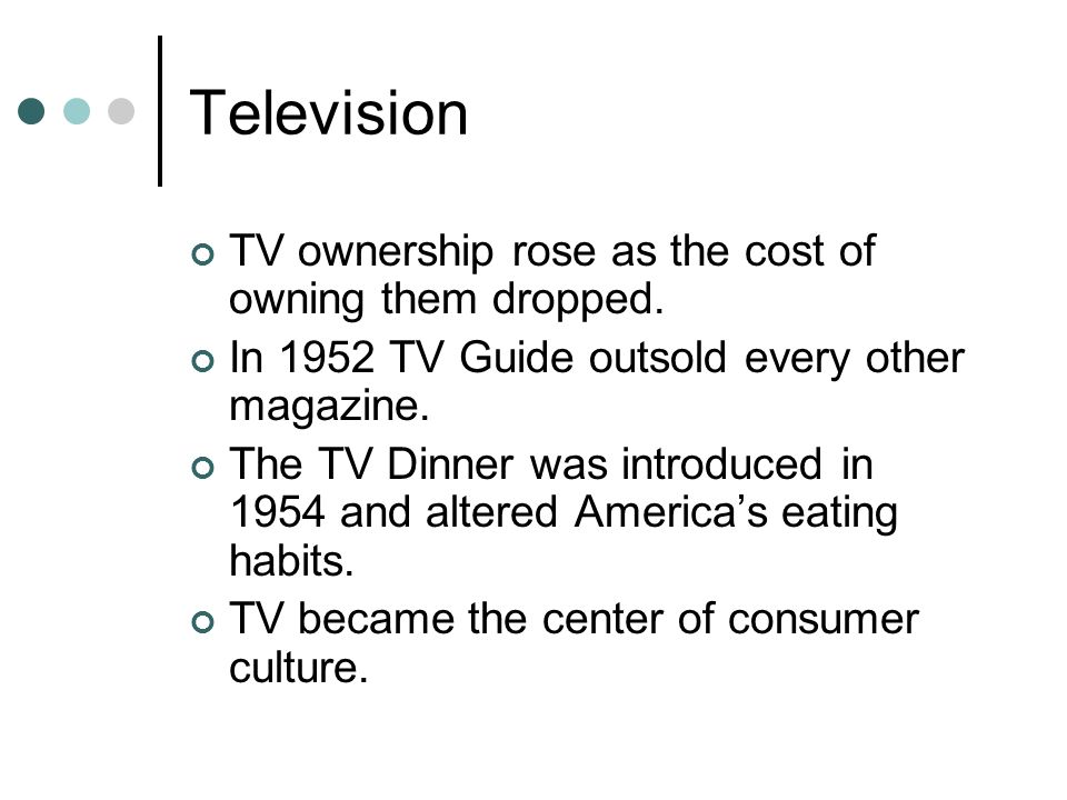 Television TV ownership rose as the cost of owning them dropped.