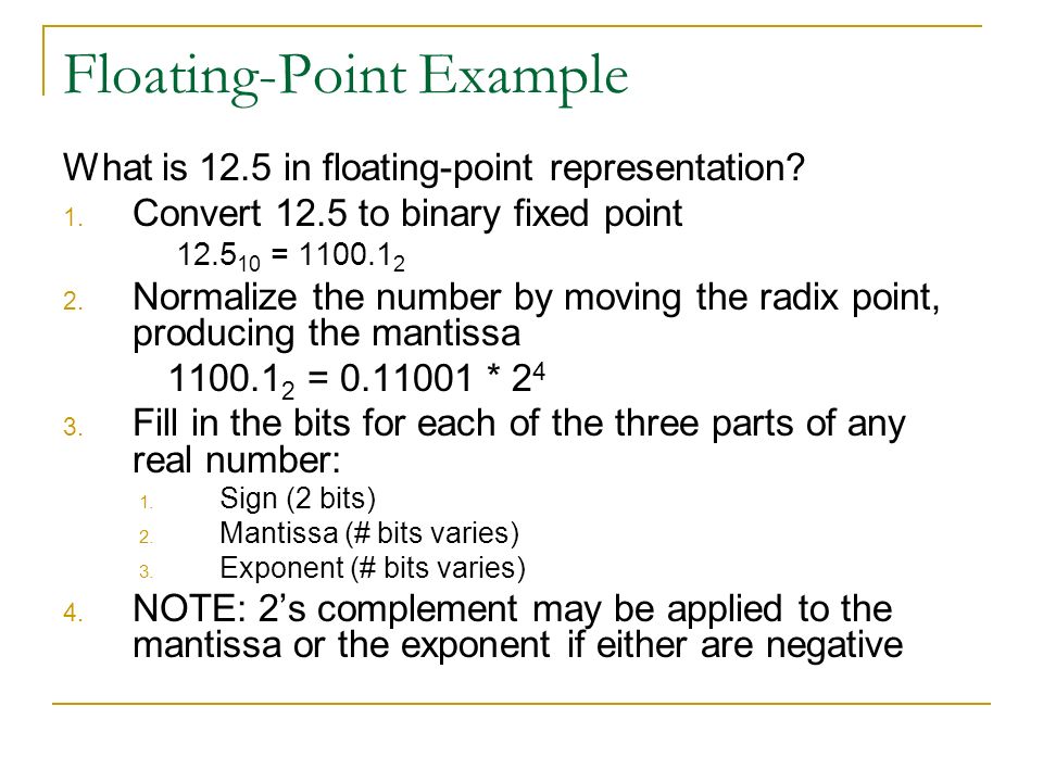 Binary Real Numbers. Introduction Computers must be able to represent real  numbers (numbers w/ fractions) Two different ways:  Fixed-point  Floating- point. - ppt download