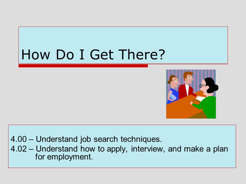 how do i get there 4 00 understand job search techniques how to do job search