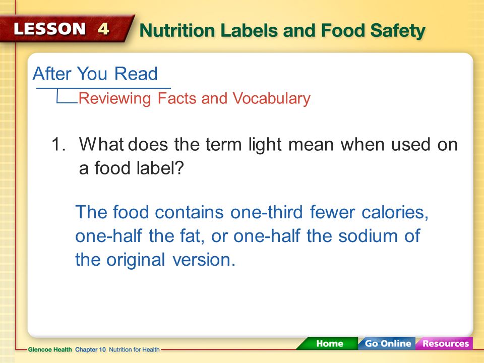 Nutrition Labels and Food Safety (1:41) Click here to launch video Click  here to download print activity. - ppt download