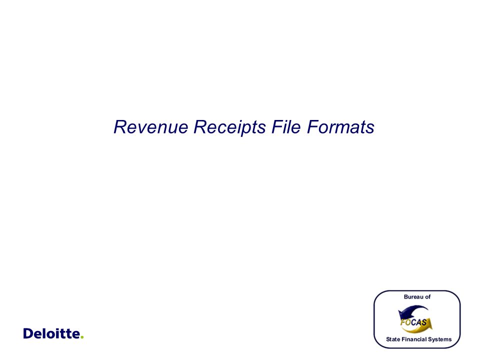 Revenue Receipts File Formats