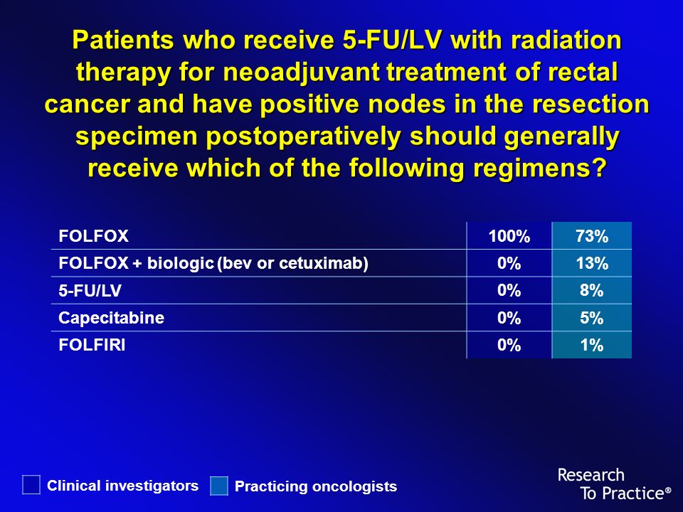 Patients who receive 5-FU/LV with radiation therapy for neoadjuvant treatment of rectal cancer and have positive nodes in the resection specimen postoperatively should generally receive which of the following regimens.