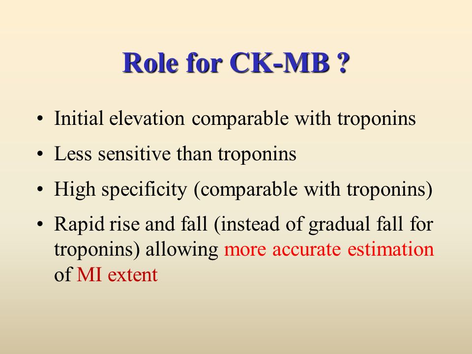 Role for CK-MB .