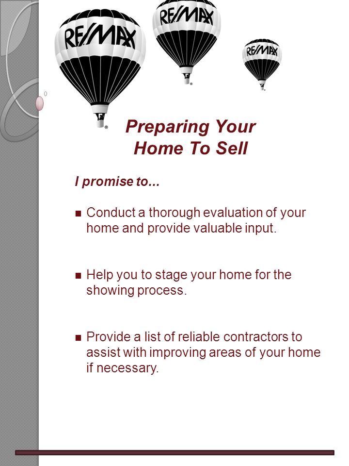 Preparing Your Home To Sell I promise to...