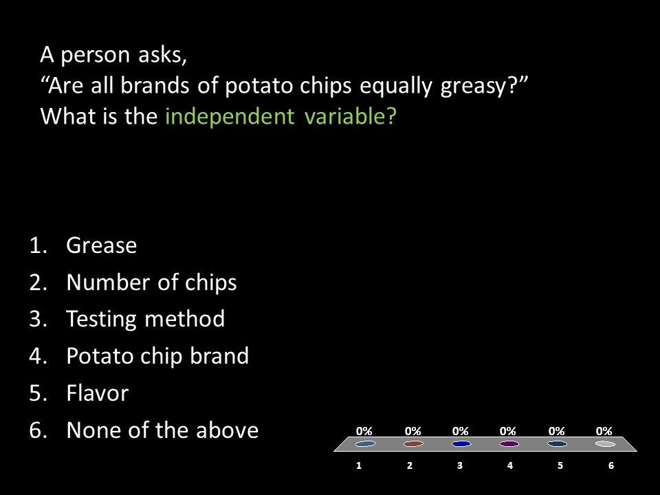 how greasy are your potato chips variables