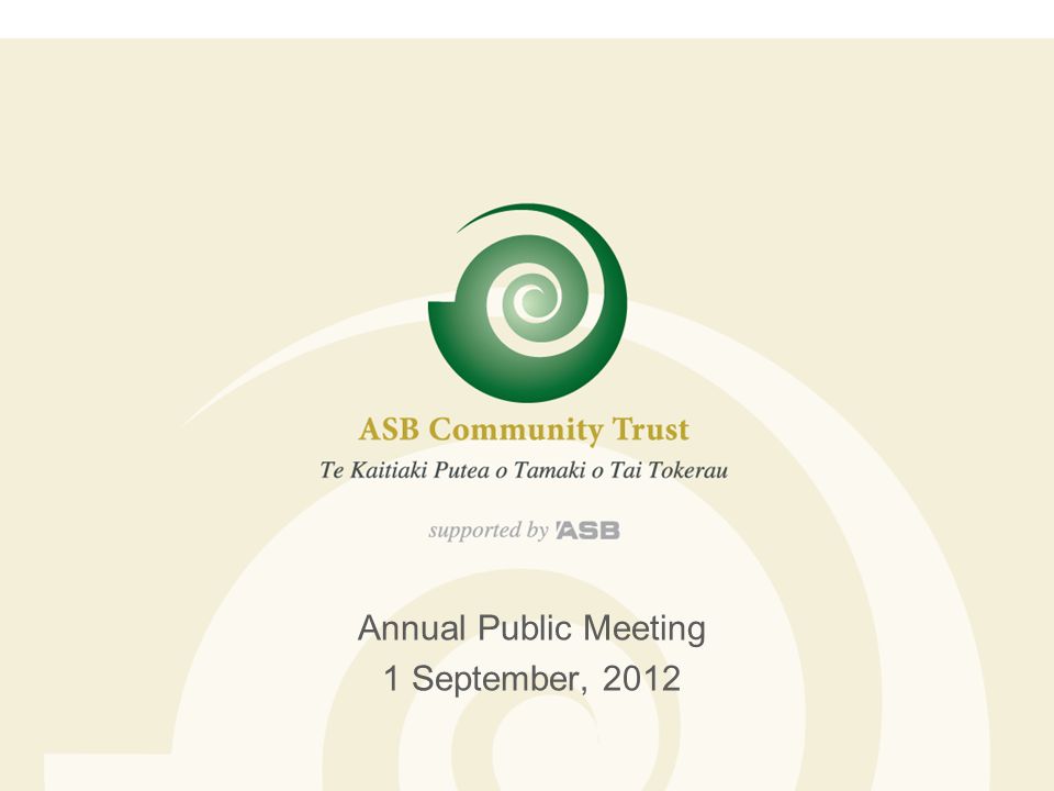 Annual Public Meeting 1 September, 2012