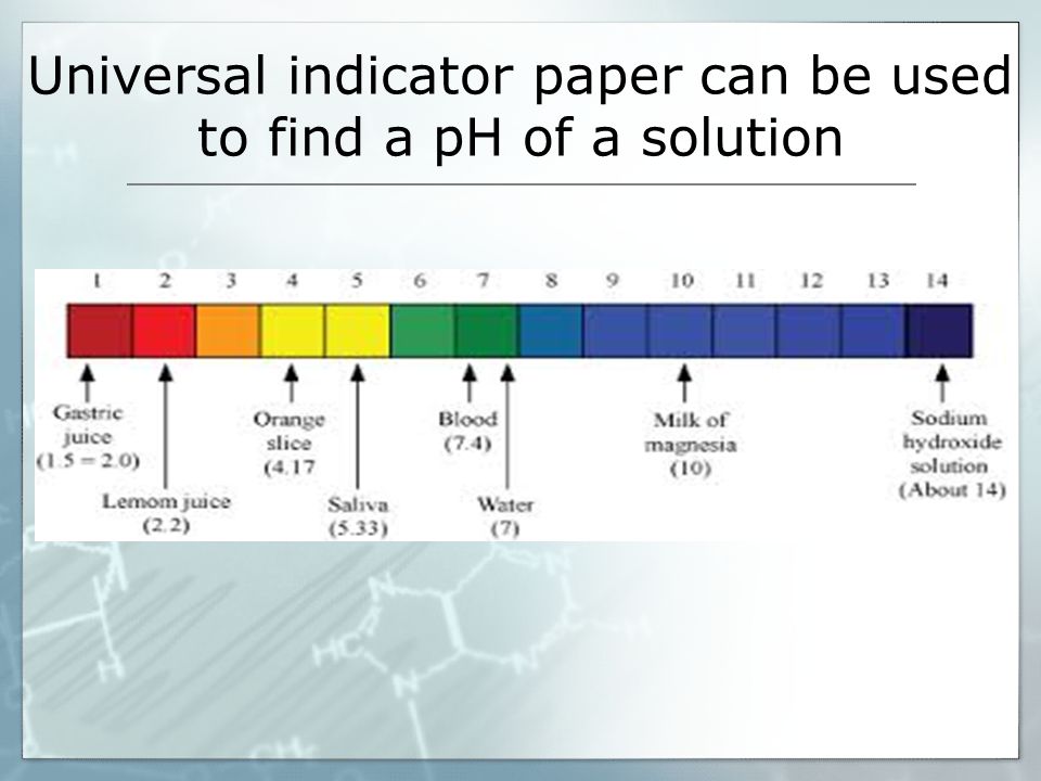 Universal indicator paper can be used to find a pH of a solution