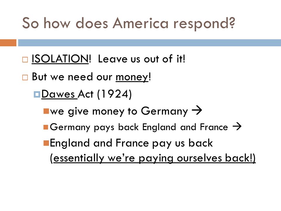 So how does America respond.  ISOLATION. Leave us out of it.