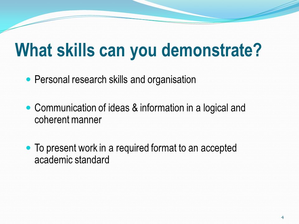 What skills can you demonstrate.