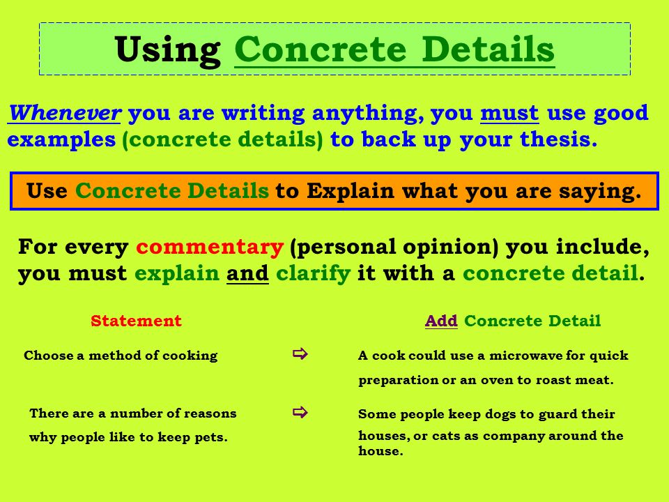 concrete details in writing
