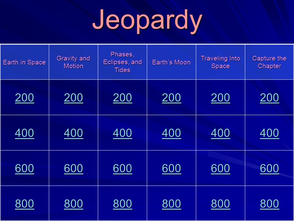 This is. Jeopardy Earth Science Earth in Space Gravity and Motion ...