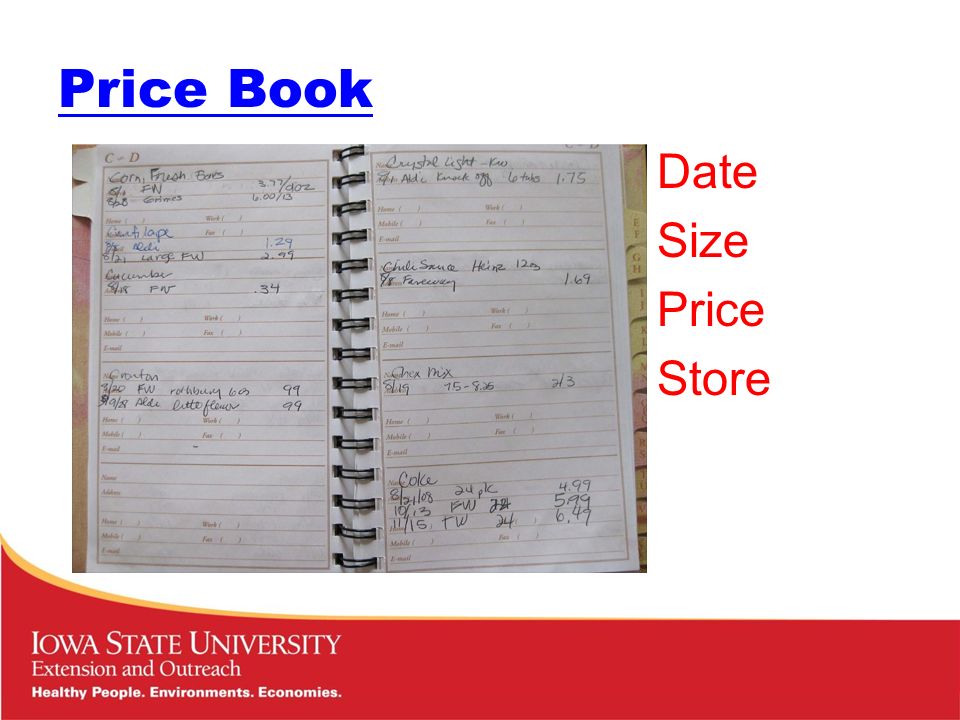 Price Book Date Size Price Store