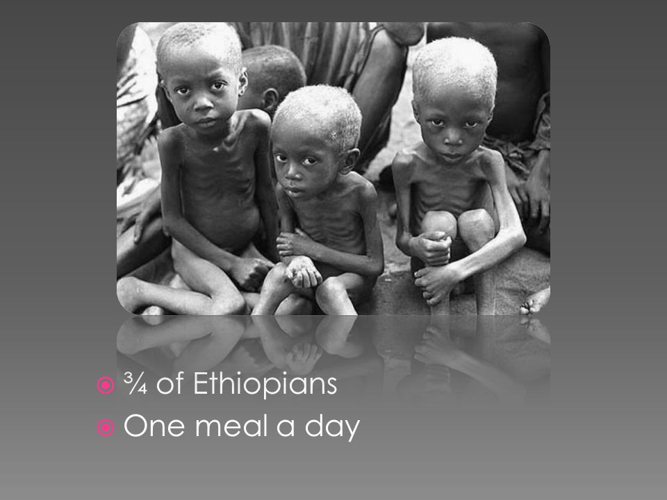  ¾ of Ethiopians  One meal a day
