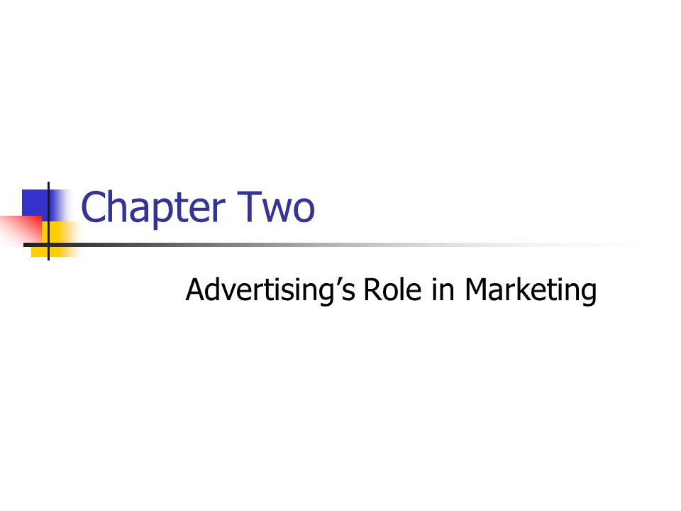 Chapter Two Advertising’s Role in Marketing