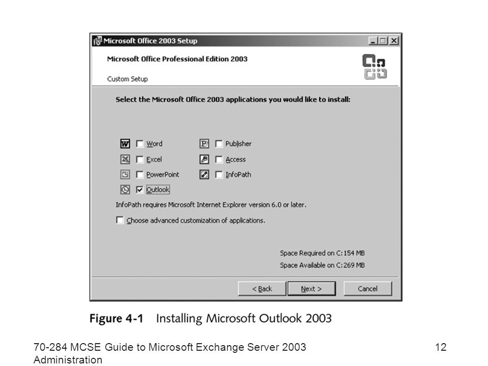 MCSE Guide to Microsoft Exchange Server 2003 Administration 12